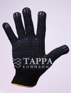 Рабочие шерстяные перчатки с ПВХ напылением ТОЧКА - лицевая сторона